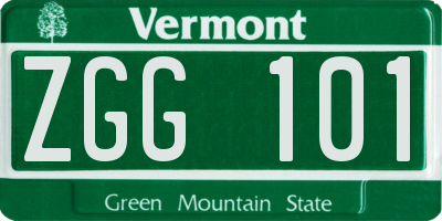 VT license plate ZGG101
