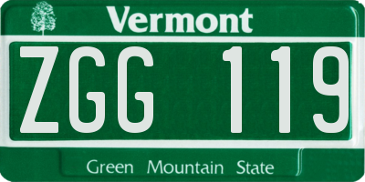 VT license plate ZGG119