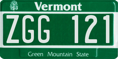 VT license plate ZGG121