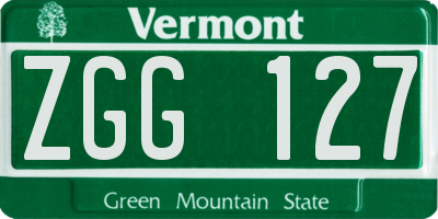 VT license plate ZGG127