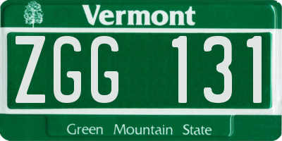 VT license plate ZGG131