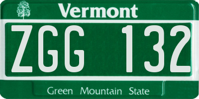 VT license plate ZGG132