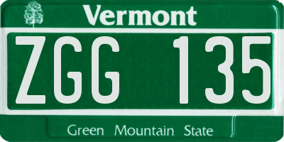 VT license plate ZGG135
