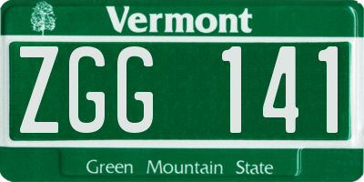 VT license plate ZGG141