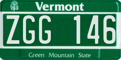 VT license plate ZGG146