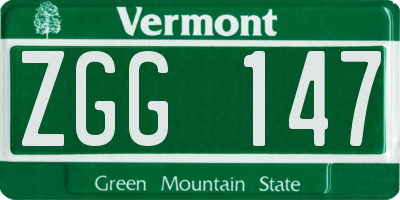 VT license plate ZGG147