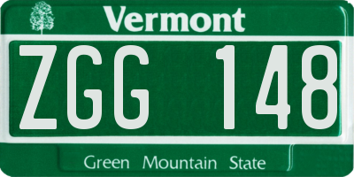 VT license plate ZGG148