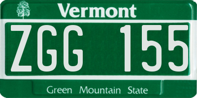 VT license plate ZGG155
