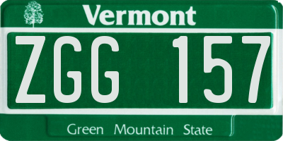 VT license plate ZGG157
