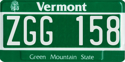 VT license plate ZGG158