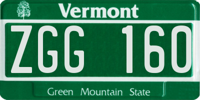 VT license plate ZGG160