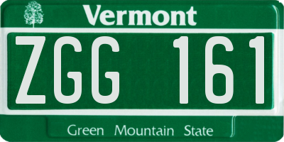 VT license plate ZGG161
