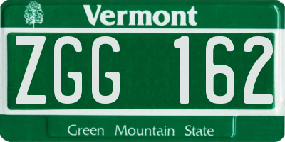VT license plate ZGG162