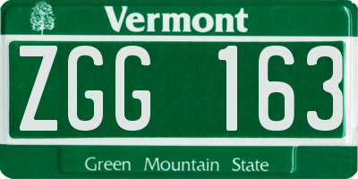 VT license plate ZGG163