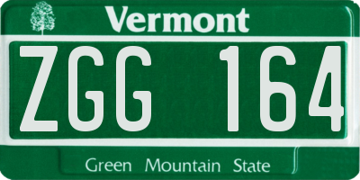 VT license plate ZGG164