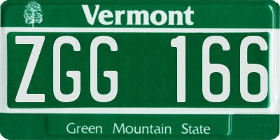 VT license plate ZGG166