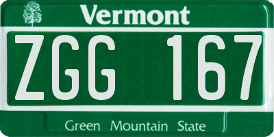 VT license plate ZGG167
