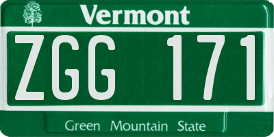 VT license plate ZGG171