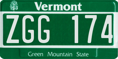 VT license plate ZGG174