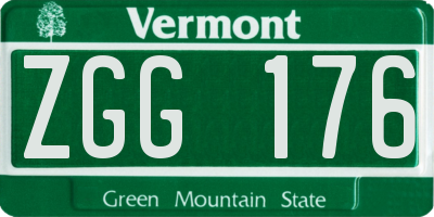 VT license plate ZGG176