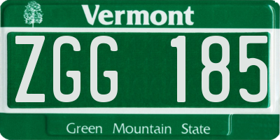 VT license plate ZGG185