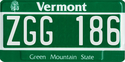 VT license plate ZGG186