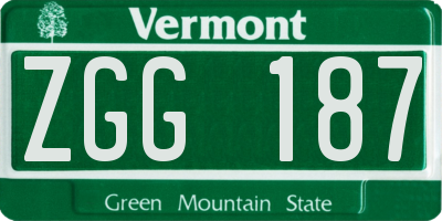 VT license plate ZGG187