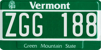 VT license plate ZGG188