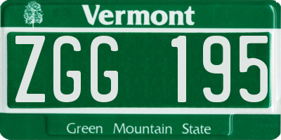 VT license plate ZGG195