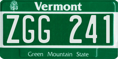 VT license plate ZGG241