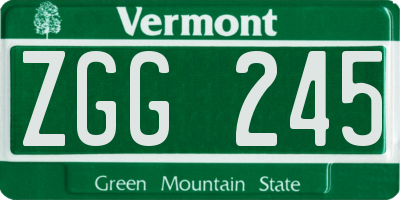 VT license plate ZGG245