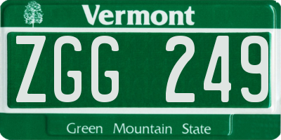VT license plate ZGG249