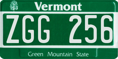 VT license plate ZGG256