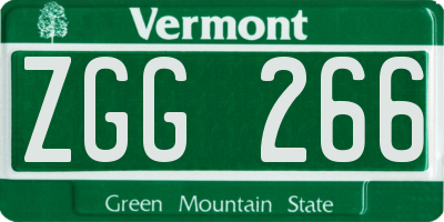 VT license plate ZGG266