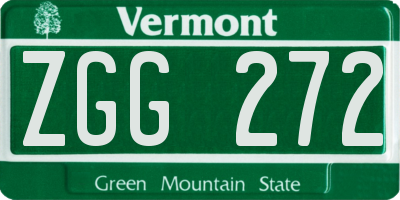 VT license plate ZGG272