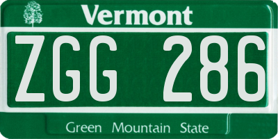 VT license plate ZGG286