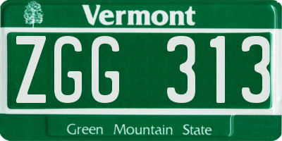 VT license plate ZGG313