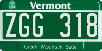 VT license plate ZGG318