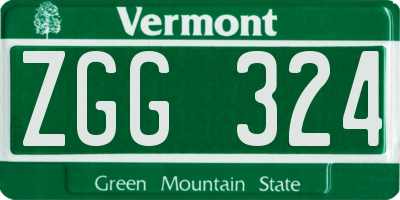 VT license plate ZGG324