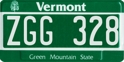 VT license plate ZGG328