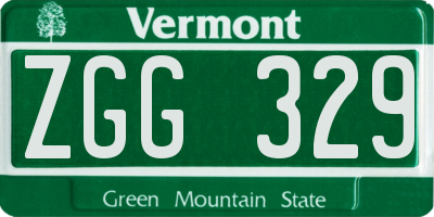 VT license plate ZGG329