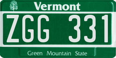 VT license plate ZGG331