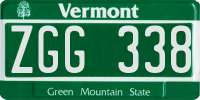 VT license plate ZGG338