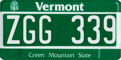 VT license plate ZGG339