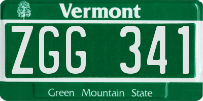 VT license plate ZGG341