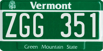 VT license plate ZGG351