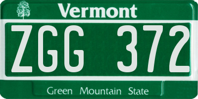 VT license plate ZGG372