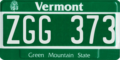 VT license plate ZGG373