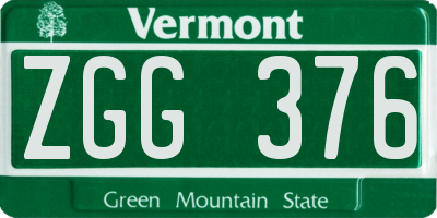 VT license plate ZGG376