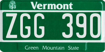VT license plate ZGG390